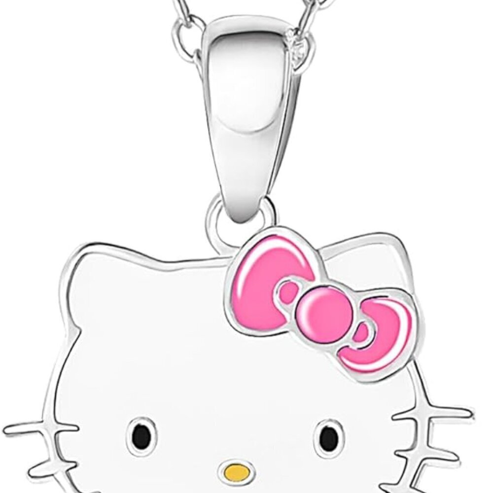 Sanrio Womens Necklace Silver Plated Pendant with Crystals Gift Ready